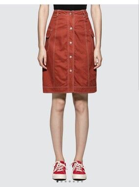 Stüssy Clyde Reversible Skirt Brick Lime Green Utility Streetwear S